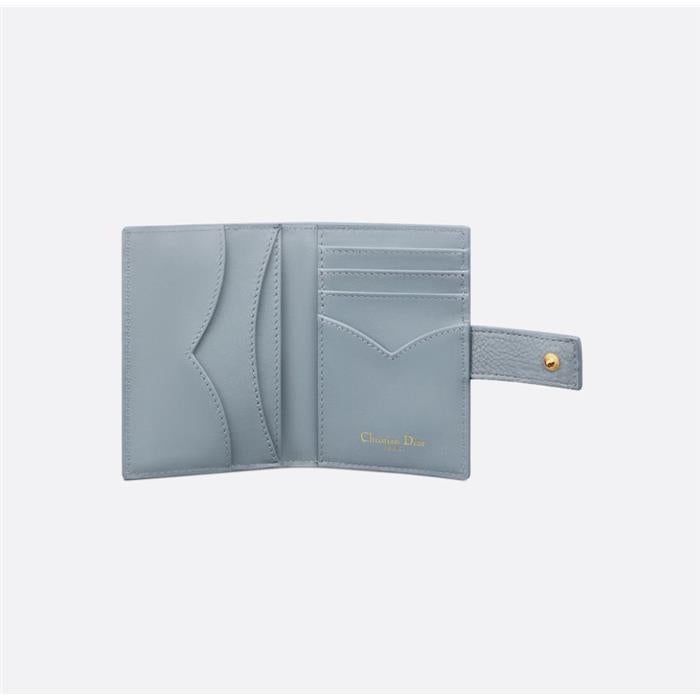 DIOR Caro Dandelion Leather Bifold Wallet Card Holder