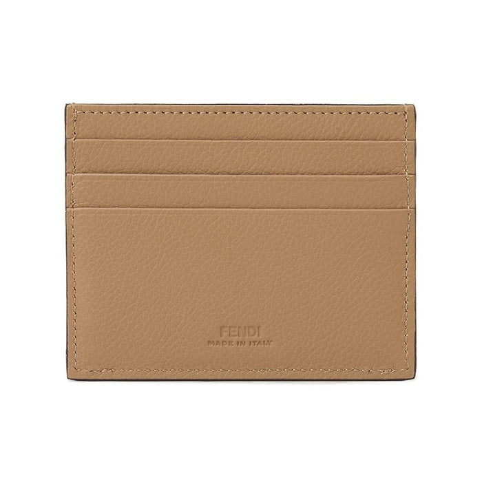 FENDI Leather Card Holder for Men Black Brown