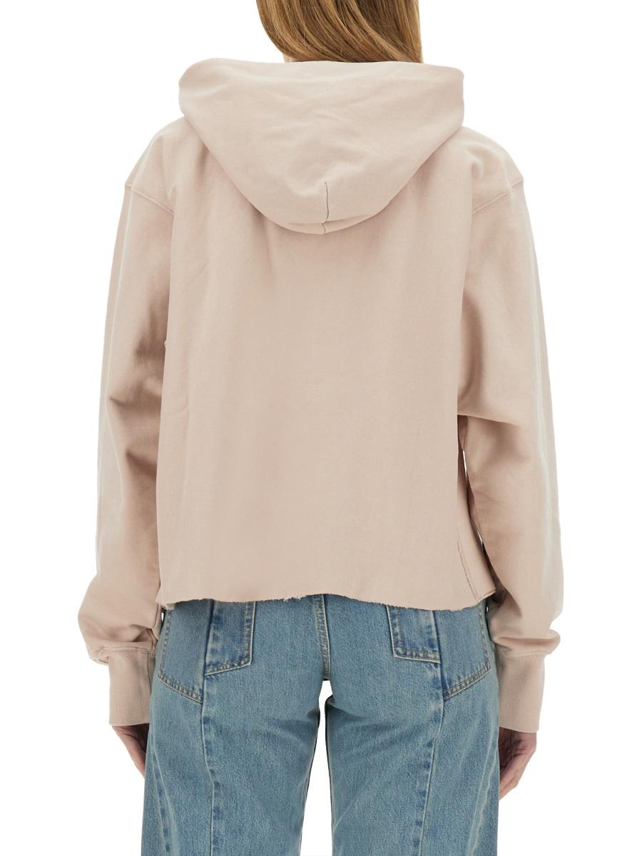 Maison Margiela Gray Cotton Logo Hoodie for Women