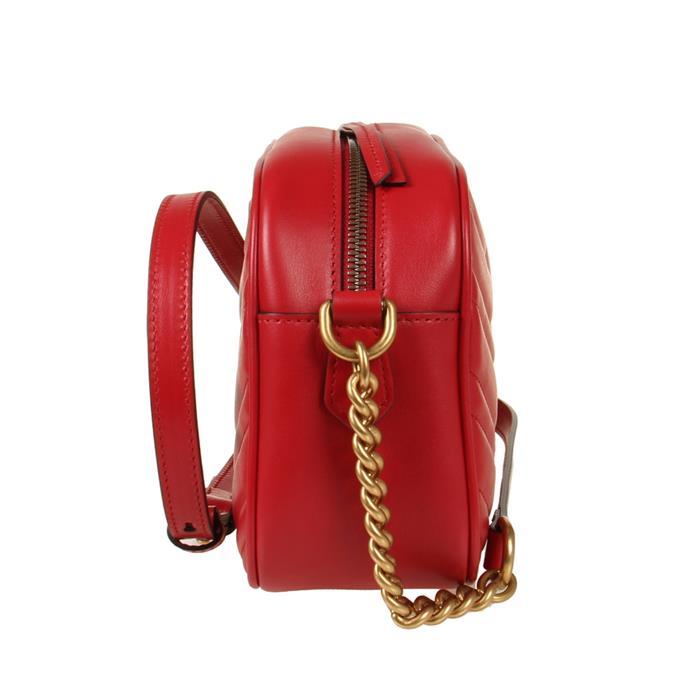 GUCCI GG Marmont Small Shoulder Bag Crossbody Pink Leather