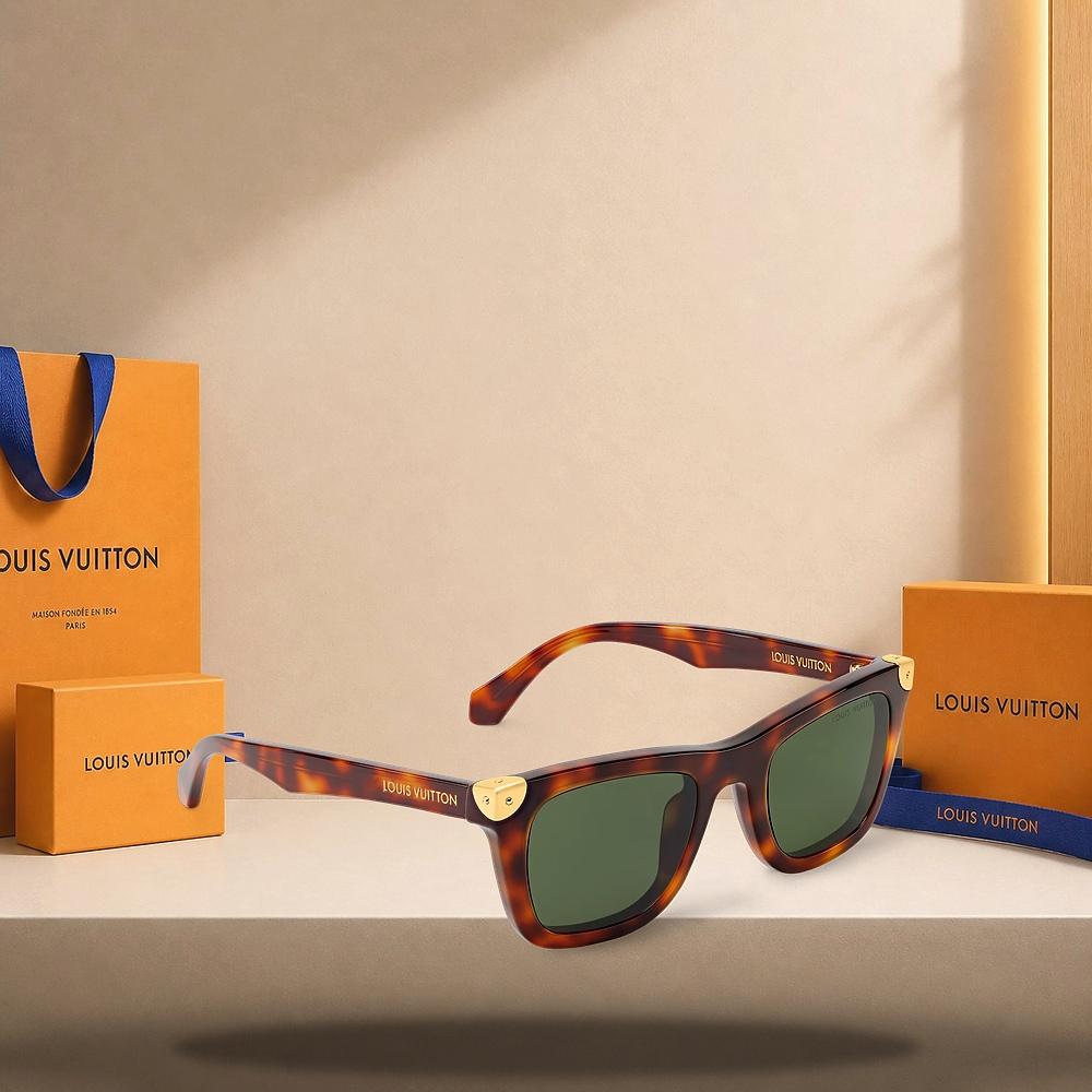 Louis Vuitton LV Heritage Square Sunglasses Men’s Black Frame Z3411U