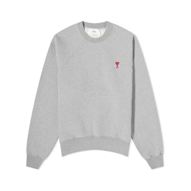 AMI Small Heart Logo Unisex Grey Sweatshirt