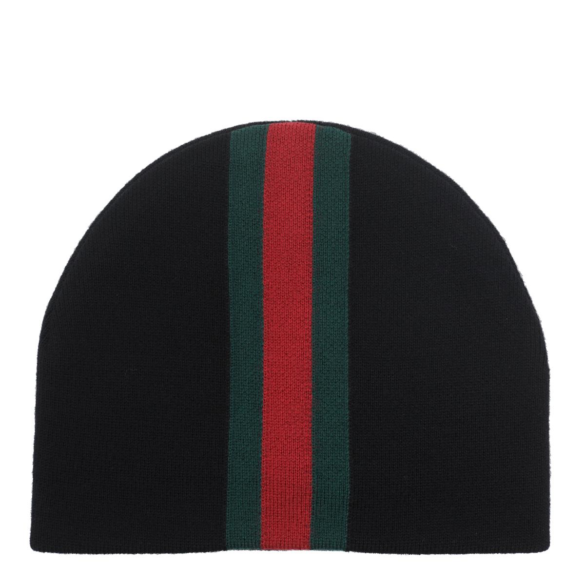GUCCI Wool Knit Beanie Black Men’s Hat