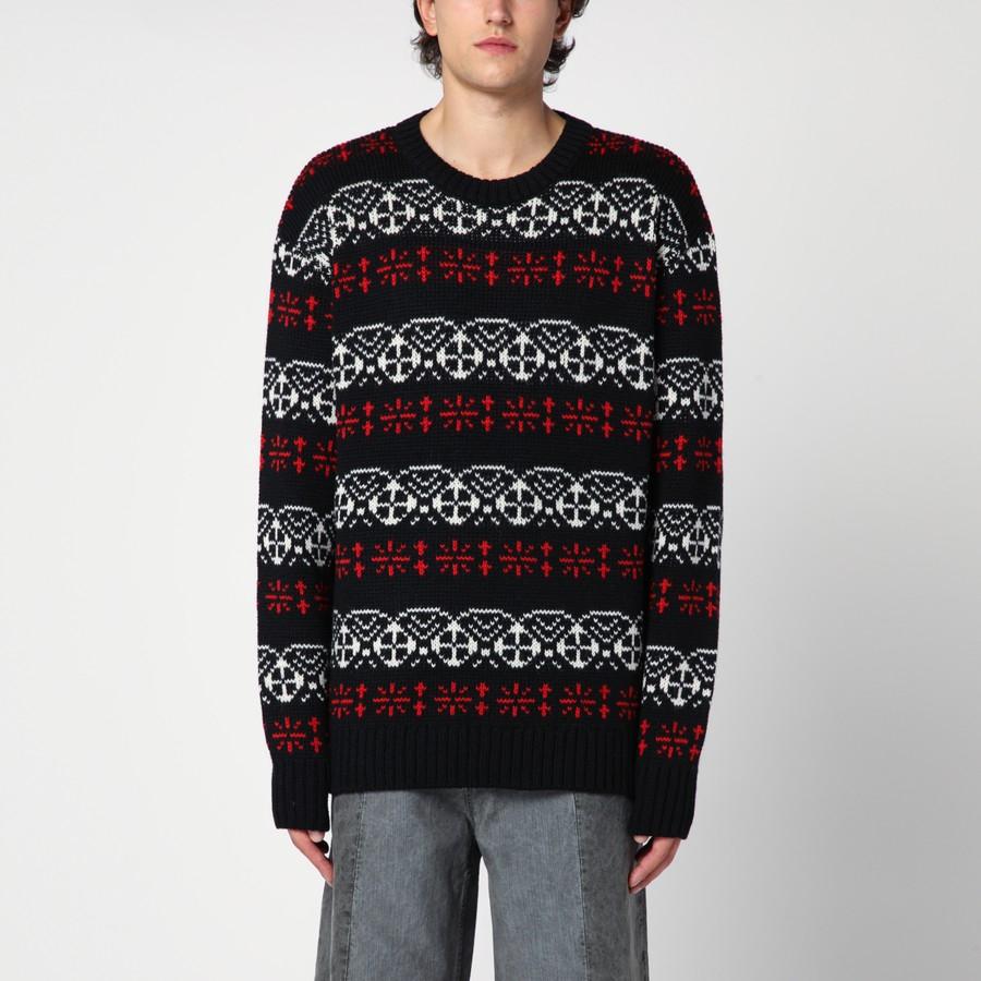 NEEDLES Nordic Wool Sweater Black Unisex Crewneck Knit PU317