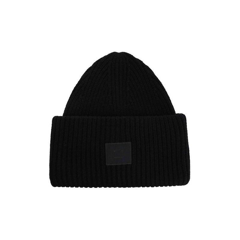 Acne Studios Large Face Patch Wool Beanie Black C40424 900