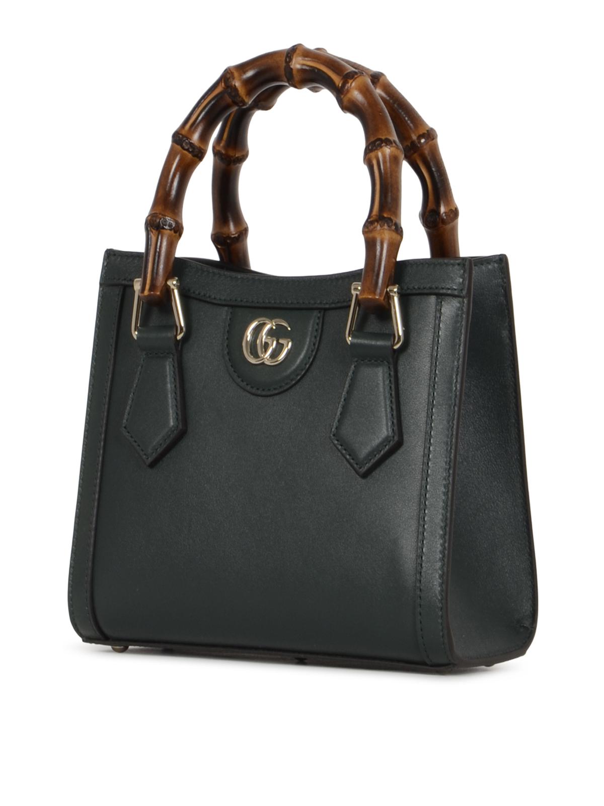 GUCCI Leather Tote Bag Brown