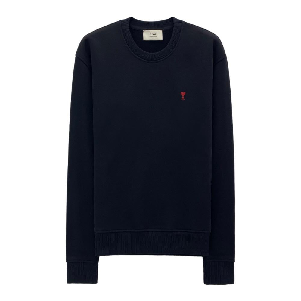 AMI Small Heart Logo Sweatshirt Unisex Black Cotton