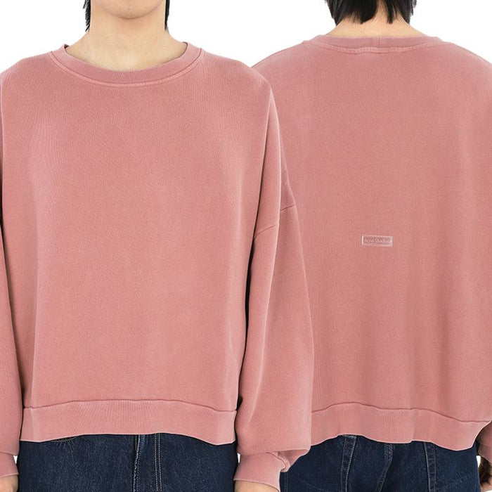 Acne Studios Garment-Dyed Cotton Sweatshirt Pink Men’s