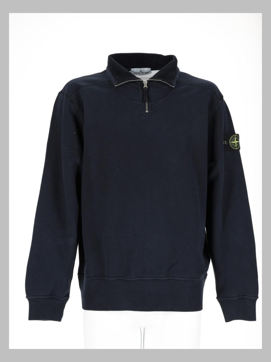 STONE ISLAND Black Cotton Knit Sweatshirt for Men