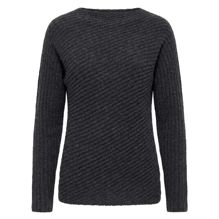 Toteme Twisted Rib Knit Sweater Women Charcoal 234 WRTWTP168