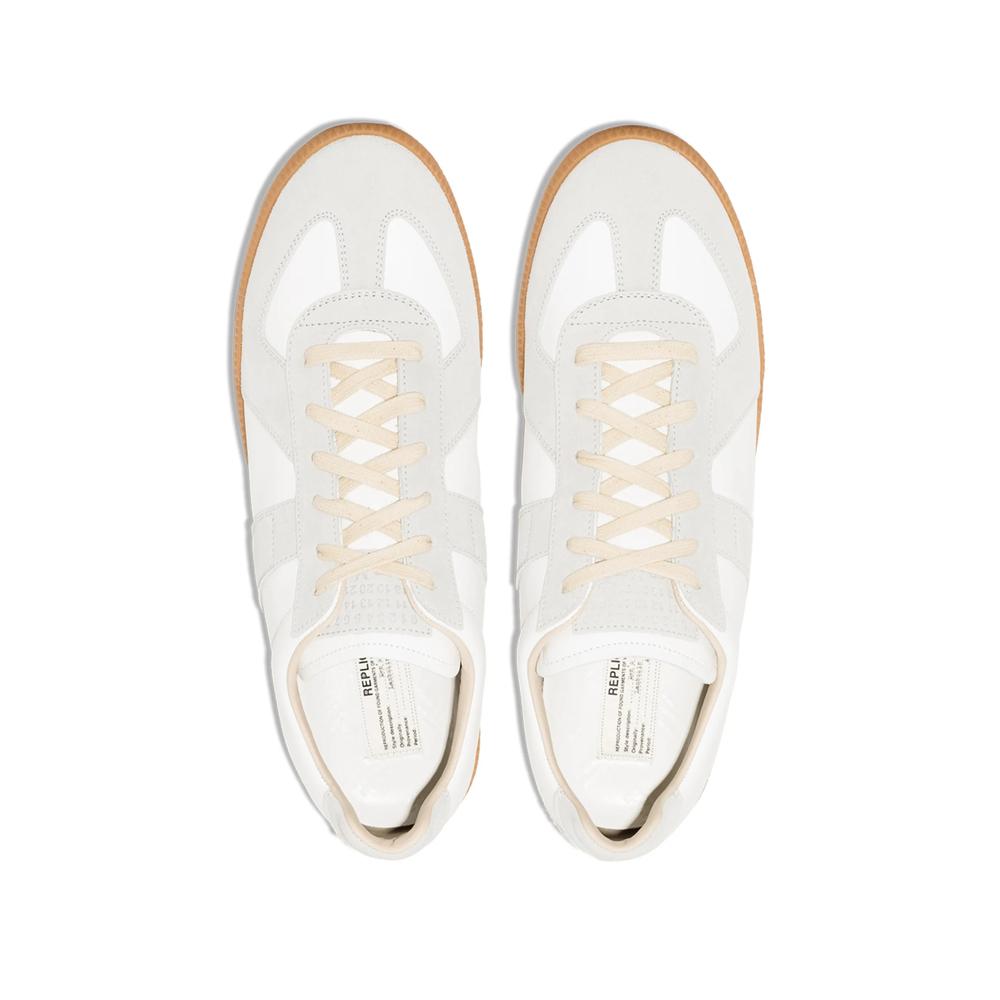Maison Margiela White Leather Low-Top Sneakers