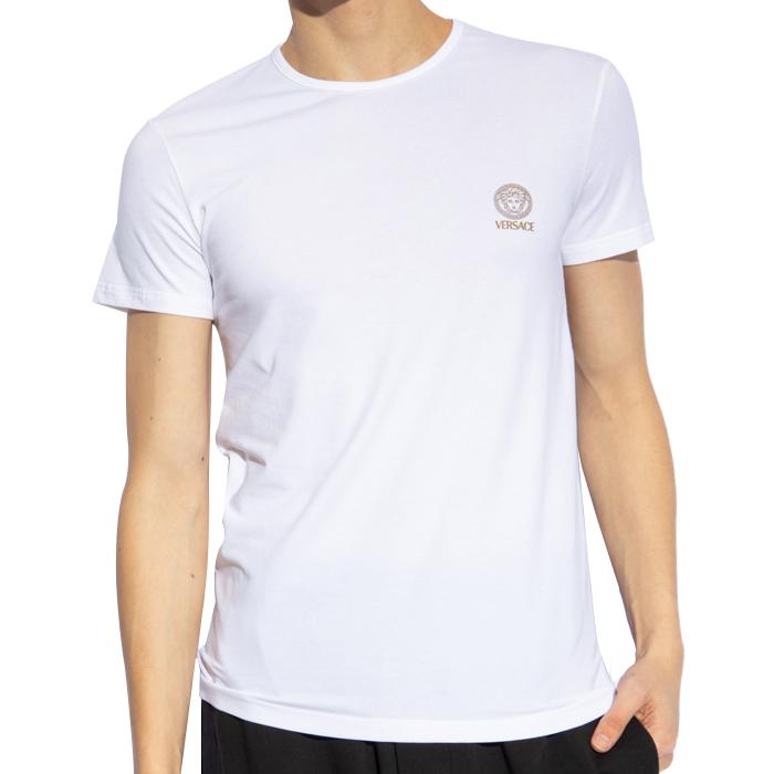 Versace Men’s 2-Pack Underlayer Short Sleeve T-Shirt AU10193 1A10011 A225E