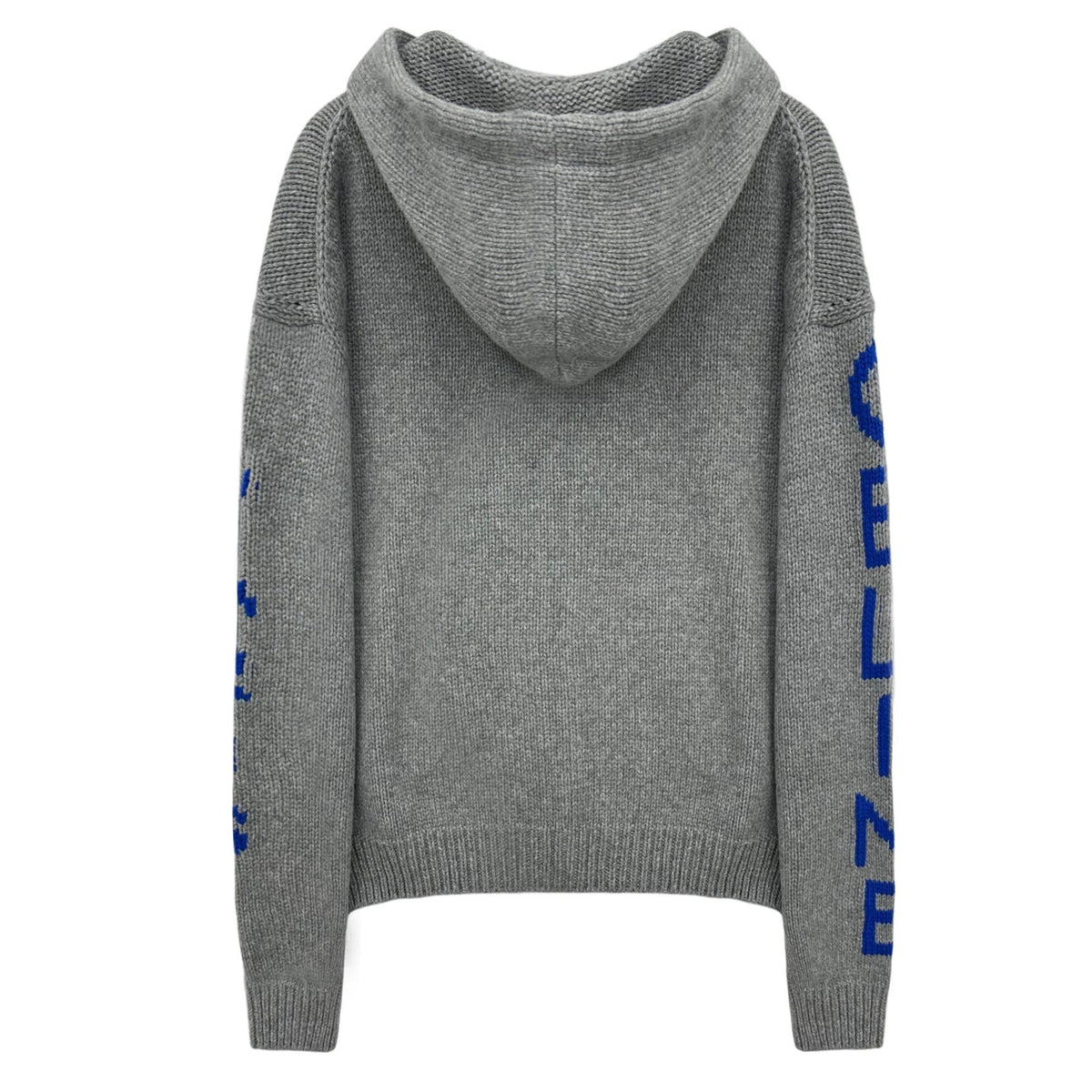 CELINE Logo Wool Hooded Zip-Up Sweater for Men Gray