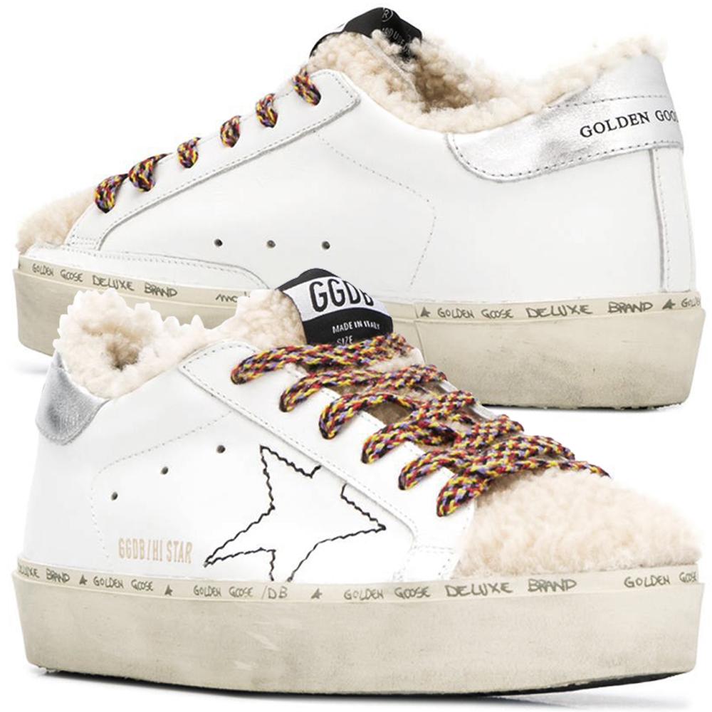 GOLDEN GOOSE Stitch High Star Shearling Low-Top Sneakers