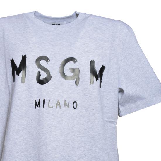 MSGM Gray Short Sleeve T-Shirt for Men