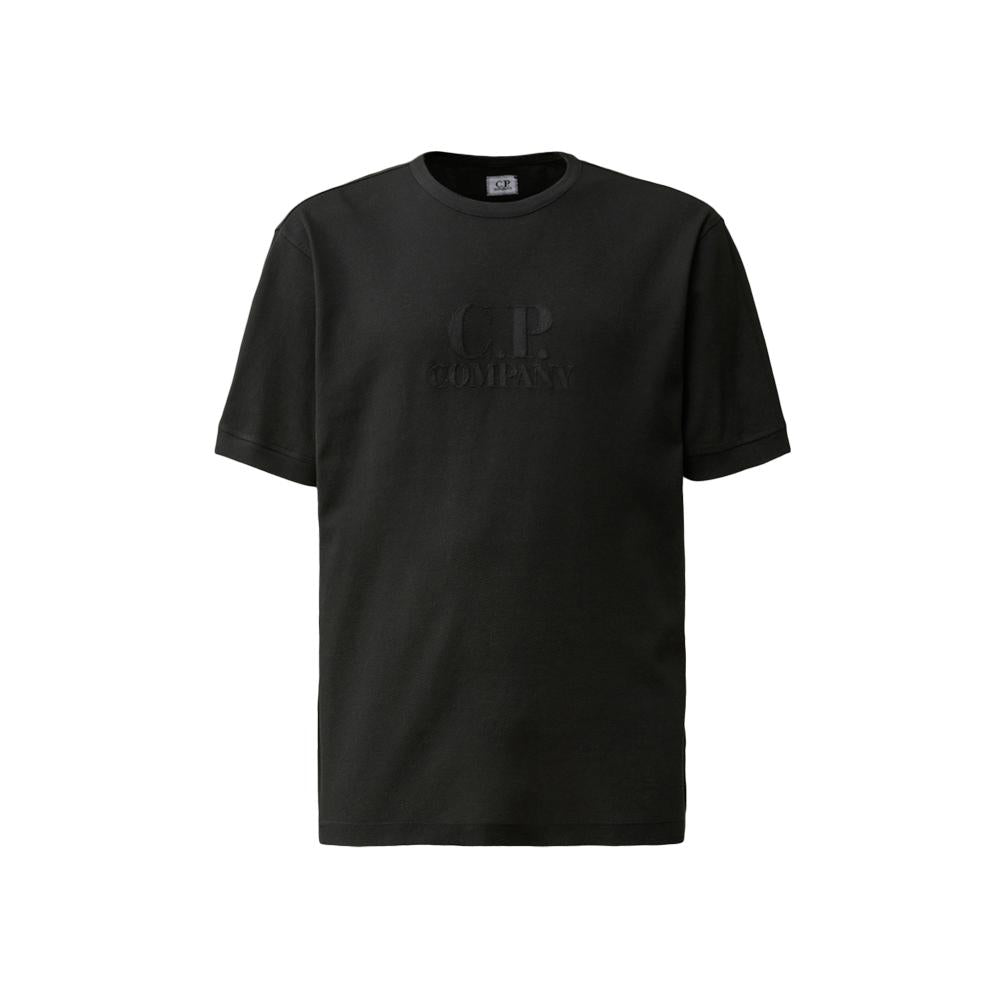 CP Company Logo Waffle Black T-Shirt