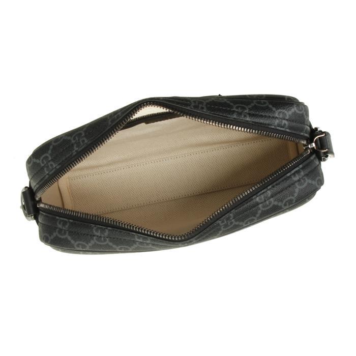 GUCCI GG Emblem Small Crossbody Bag Black Leather