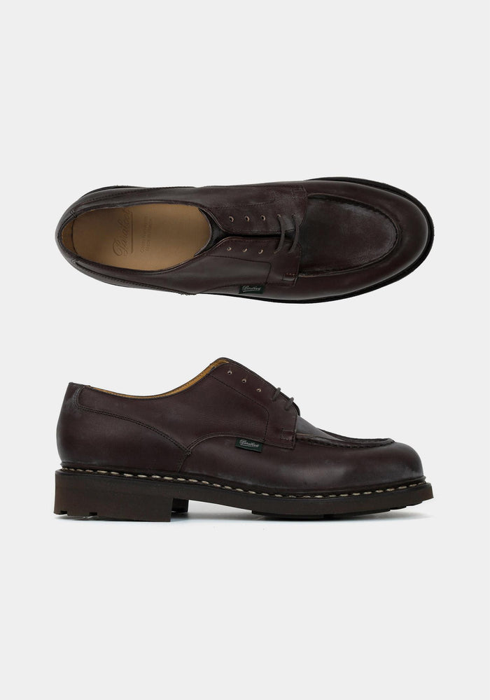 PARABOOT Cafe CHAMBORD Maroon Leather Loafers 7107 07