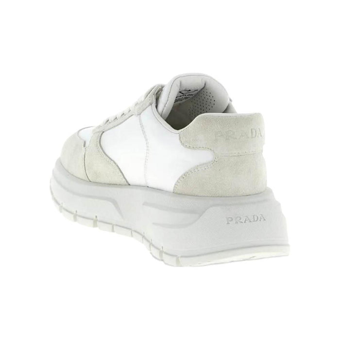 PRADA Women’s White Re-Nylon Suede Low-Top Sneakers