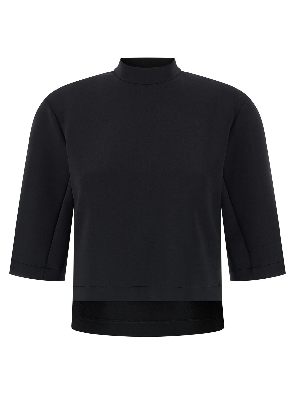 Moncler Short Sleeve Black Cotton T-Shirt for Women