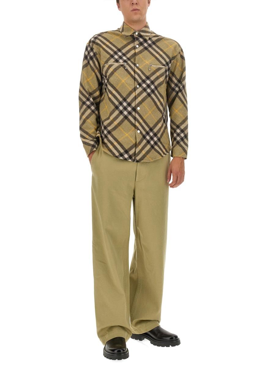 BURBERRY Gray Wool Suit Trousers