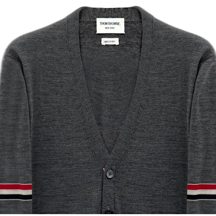 THOM BROWNE Armband Wool Cardigan for Men MKC410 035