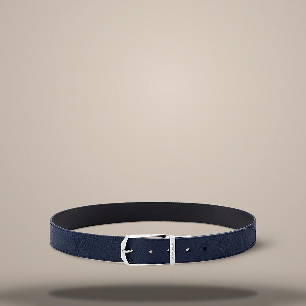 Louis Vuitton Slender Taurillon Monogram 35mm Reversible Belt Navy/Black M4725