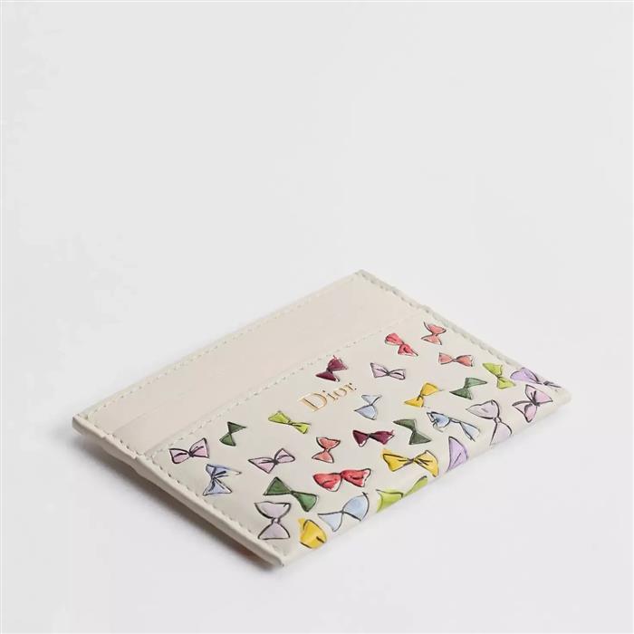 DIOR Dioriviera Frisia Card Holder Wallet Pink Leather