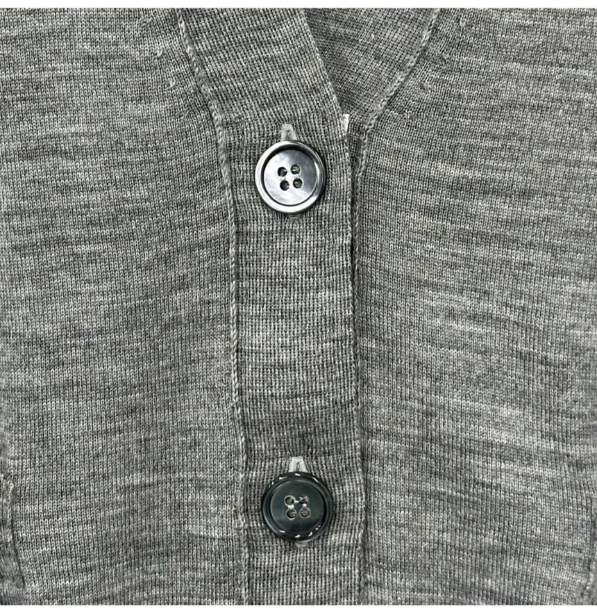 THOM BROWNE 4-Bar Armband Women’s Wool Cardigan Gray