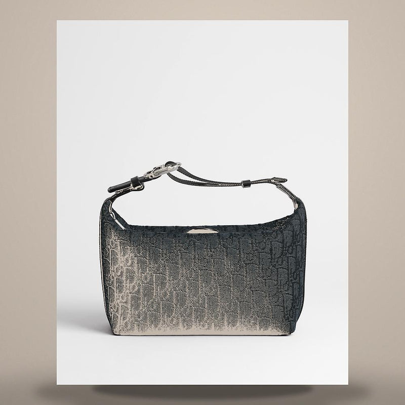 DIOR Black Dior Oblique Jacquard Zipped Pouch Crossbody Bag 2DBCA612YUSH03E