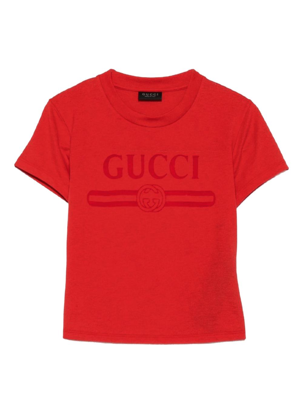 GUCCI Short Sleeve Cotton T-Shirt Black Women’s Top