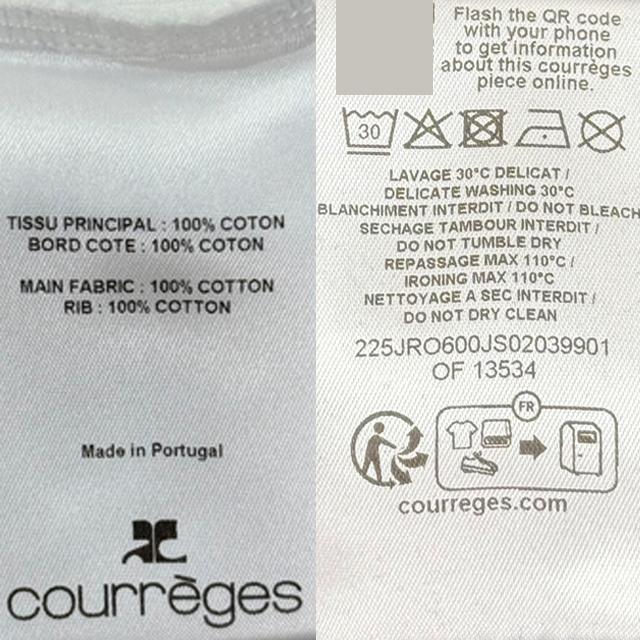 courreges Logo Contrast Short Sleeve Mini Dress 225JRO600JS0203 9901