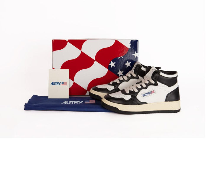 AUTRY Medalist Mid Bicolor Black High-Top Sneakers WB01 WB03