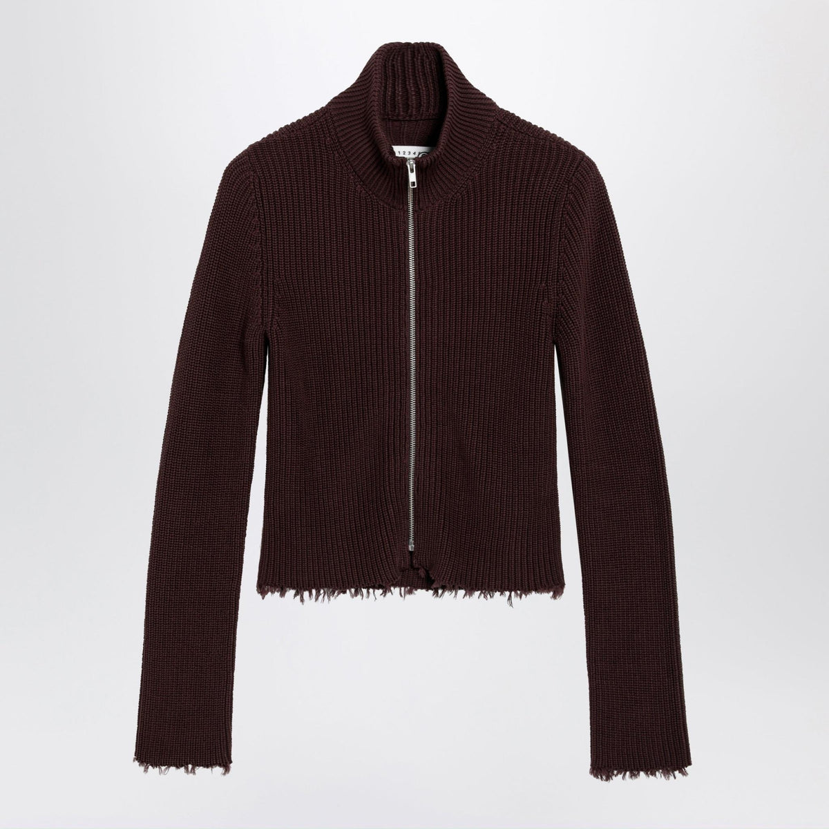 Maison Margiela Black Wool Zip-Up Knit Cardigan