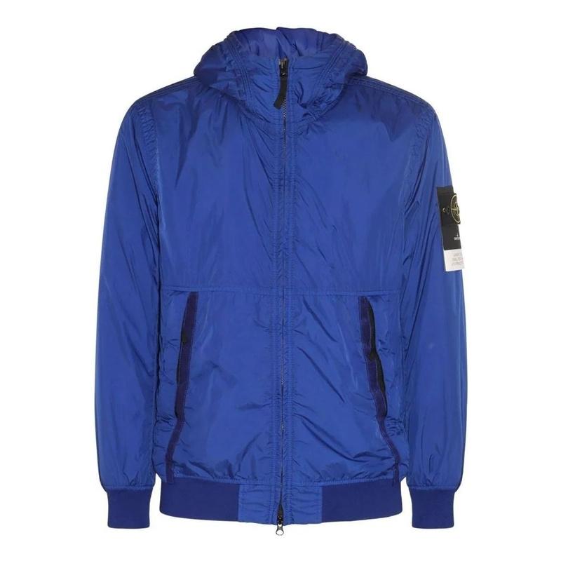STONE ISLAND Crinkle Reps Nylon Men’s Hooded Bomber Jacket