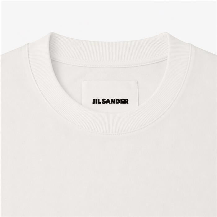 JIL SANDER Logo Long Sleeve T-Shirt for Men White Cotton