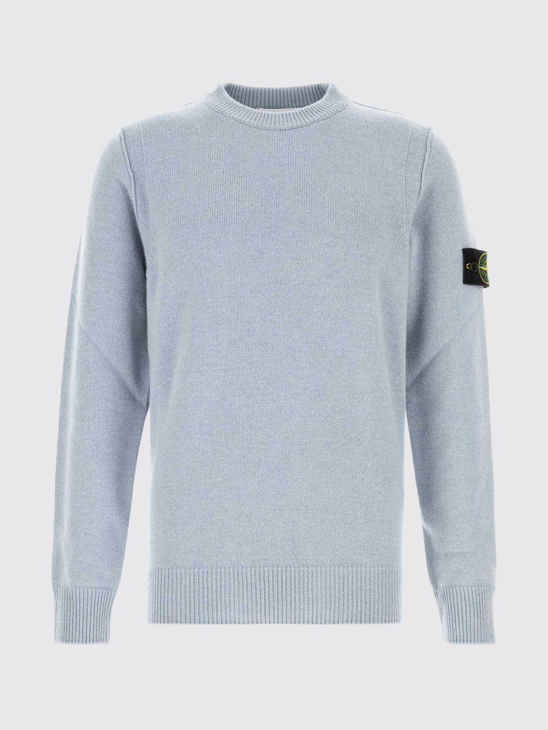 STONE ISLAND Black Wool Crewneck Knit Sweater