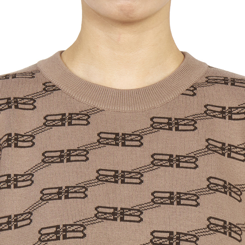BALENCIAGA BB Monogram Crewneck Wool Sweater Large Fit Women’s