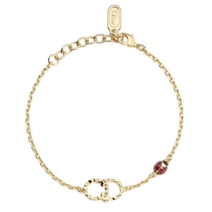 DIOR Lady Twist Bracelet CD Motif Gold-Tone Crystal