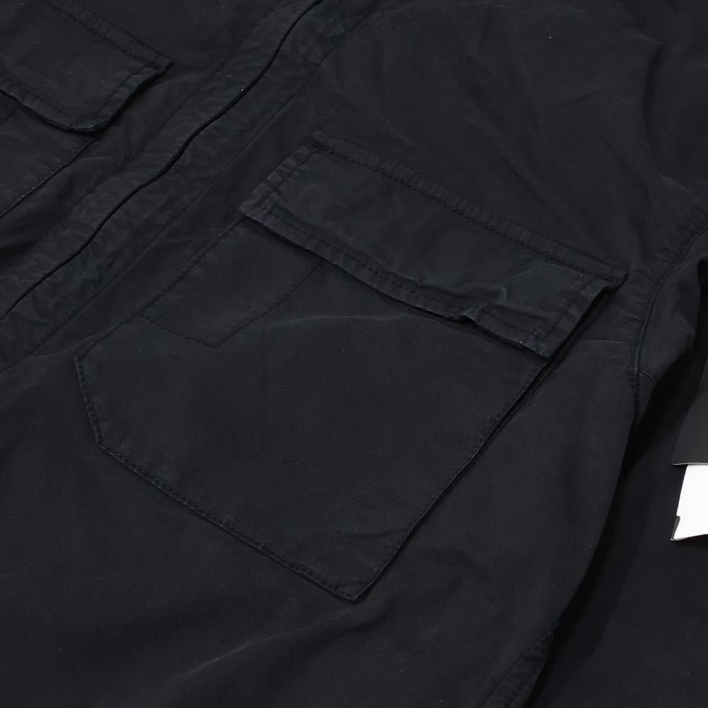 STONE ISLAND Badge Patch Men's Jacket Black Cotton Zip-Up