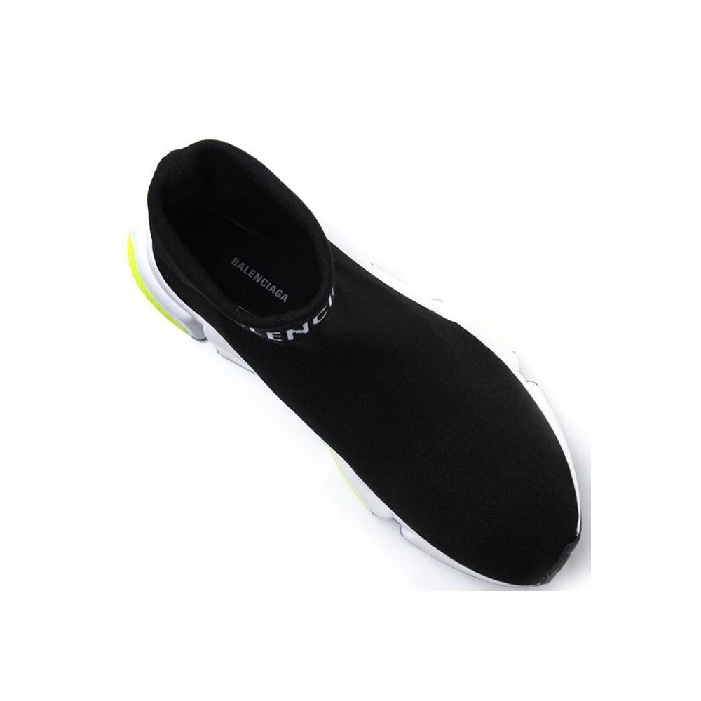 BALENCIAGA Black Neon Yellow Fold Speed Runner Low Top Sneaker 534379 W1GV0 1006