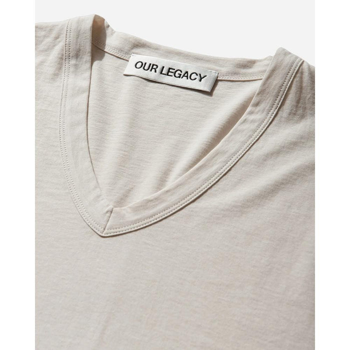 OUR LEGACY Men’s V-Neck T-Shirt White Cotton