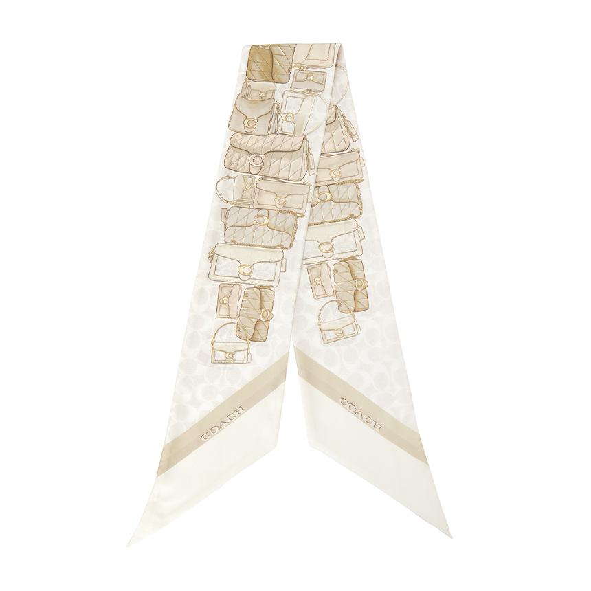 Coach Women’s Silk Skinny Scarf CAS77 CHK