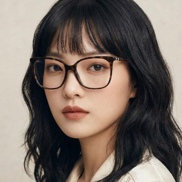 BURBERRY Dark Havana Square Acetate Eyeglass Frames Unisex BE2367 4017