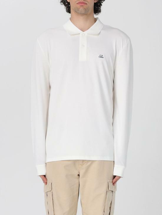 CP Company Stretch Piqué Long Sleeve Logo Polo Shirt