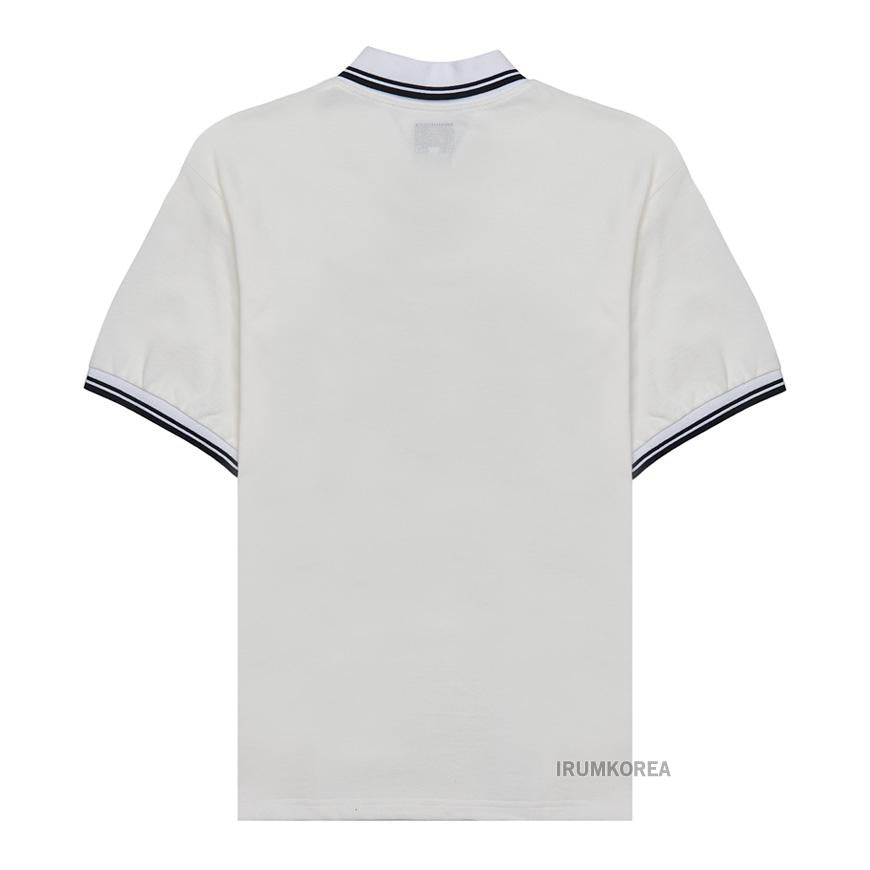 NEEDLES Men’s Shawl Polo T-Shirt QV354A OFF WHITE