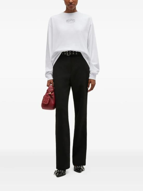 GANNI Bright White Long Sleeve Sweatshirt A1050068151