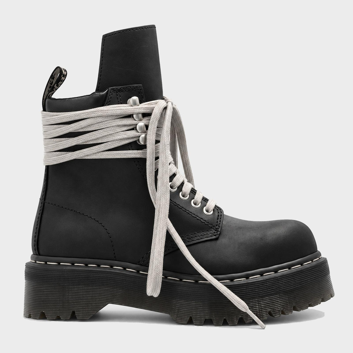 Rick Owens Dr. Martens x Rick Owens Quad Sole Steel Toe Black Rain Boots