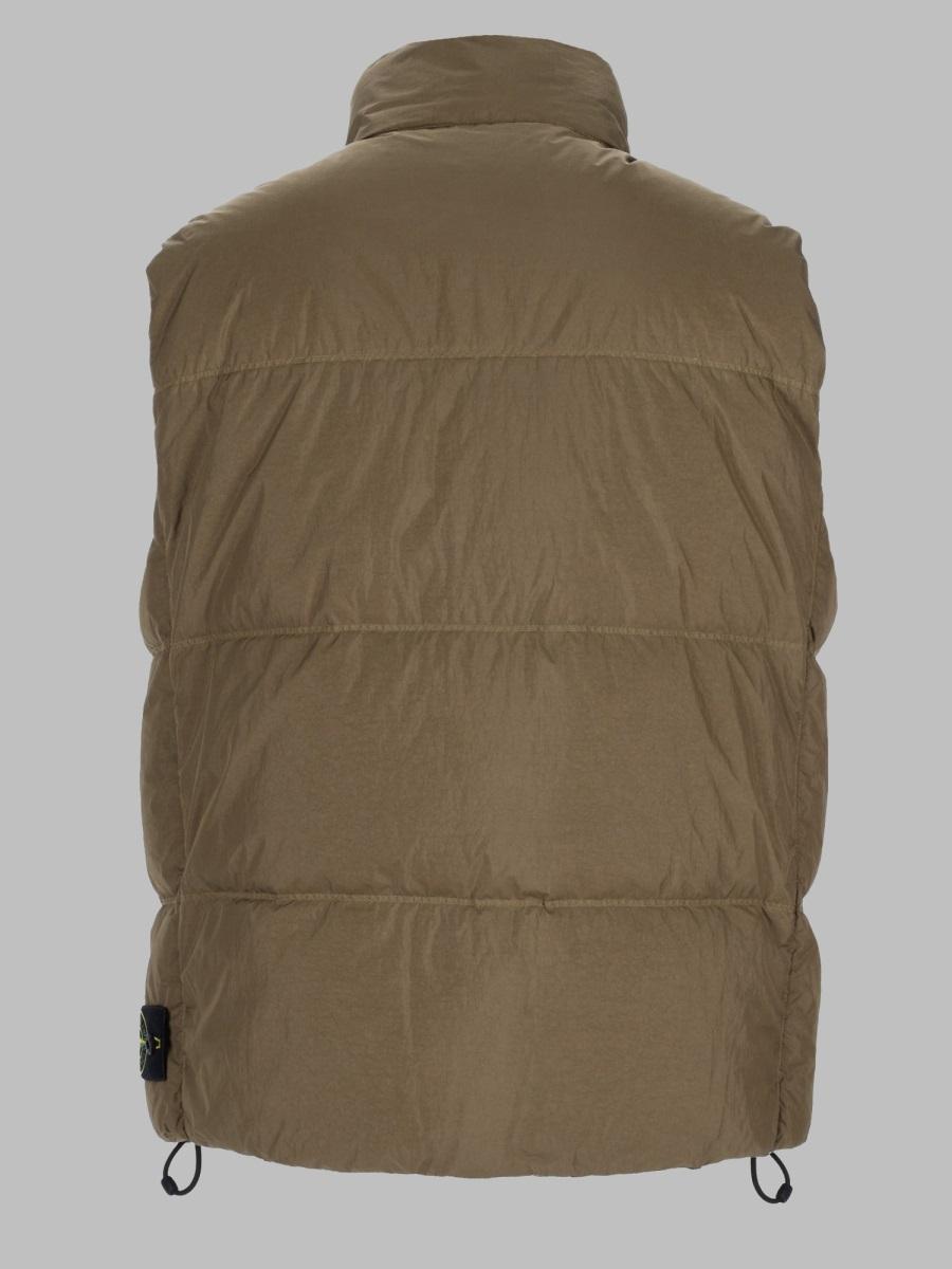 STONE ISLAND Down Vest Men FW26 Black Ripstop Sleeveless Jacket