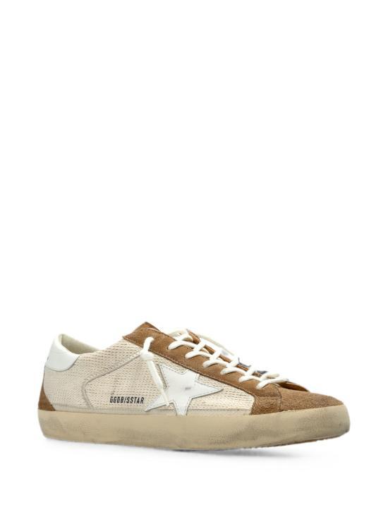 GOLDEN GOOSE Cream White Brown Leather Sneakers Men